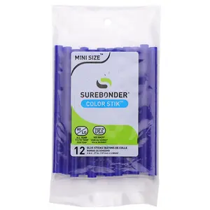 Color Stik 4" Mini Size Blue Hot Glue Sticks - 12 Pack