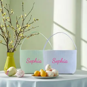 Easter bubble wrap candy basket  Easter gift egg bucket  large capacity bubble wrap striped Easter egg hunting handbag  Easter party decoration gift, party bag, party gift bag  handicraft handbag