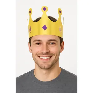 Mardi Gras Glitter Crowns - 12 Pack