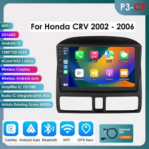 Car Intelligent Systems for Honda CRV 2002 - 2006 Wireless Carplay 2din Android Auto GPS Multimedia Player 9" Android 13
