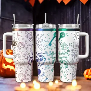 Coraline 20oz - 40oz Tumbler Stainless Steel with Straw, Double Wall Insulated, With Handle – Epic Cartoon Movies Series Design, Perfect Gift for Fans