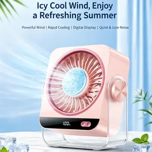 Fan Portable Rechargeable Desk Fan – 100 Speed Turbo Table Fan with Digital Display, Quiet Turbo Fan for Office Bedroom Travel Adjustable Handheld Compact Mini Work Graduation Gift