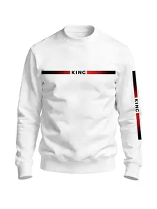 Unisex King Black Red Print Crew Neck Sweatshirt, Street Fashion Long Sleeve, Perfect Gift for Spring Autumn, Tops