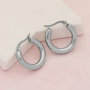 Everyday Chunky Silver Hoops