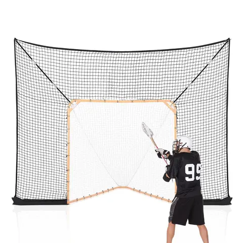 VEVOR Hockey and Lacrosse Goal Backstop, 12x9 ft Lacrosse Net with Extended Coverage, Quick Easy Setup Complete Accessories Training Net, Backyard Lacrosse Equipment, for Youth Adult (NET ONLY)#BacktoSchool