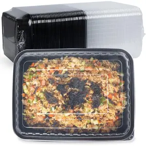 Meal Prep Containers Reusable 40 Pack 48oz - Shrink Wrap Leakproof | BPA Free Freezer & Microwave Safe Meal Prep | Portion Control Leftovers Food Container with Lid | Catering Takeout Boxes