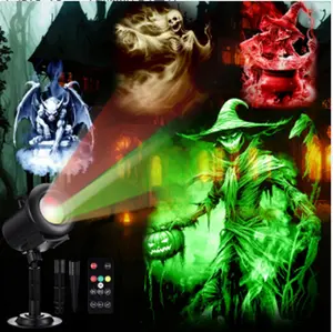 Halloween LED Projector Light Slide Show Halloween Projector, 3D Dynamic Patterns, Remote Control, Weatherproof Projector Light for Spooky Season, Trick or Treat, Haunted House Window Outdoor Indoor Decorations, Nativity Christmas Holiday Gifts