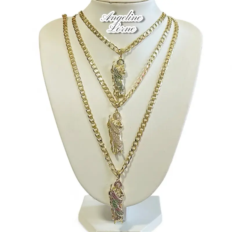 Cadena de San juditas Tadeo size 20-in Laminado 14k Oro Real Alta Calidad  Uso Diario