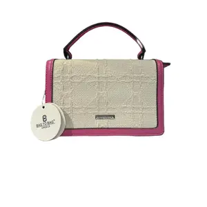Hot Pink Woven Bag to Bag Crossbody Satchel