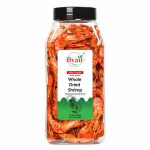 Byait Whole Dried Shrimp 5 Oz, Approx. 95 Pieces, Dehydrated & Wild-Caught Shrimp for Snacks, Salads, Soups, Cooking & Ramen Toppings, No Additives