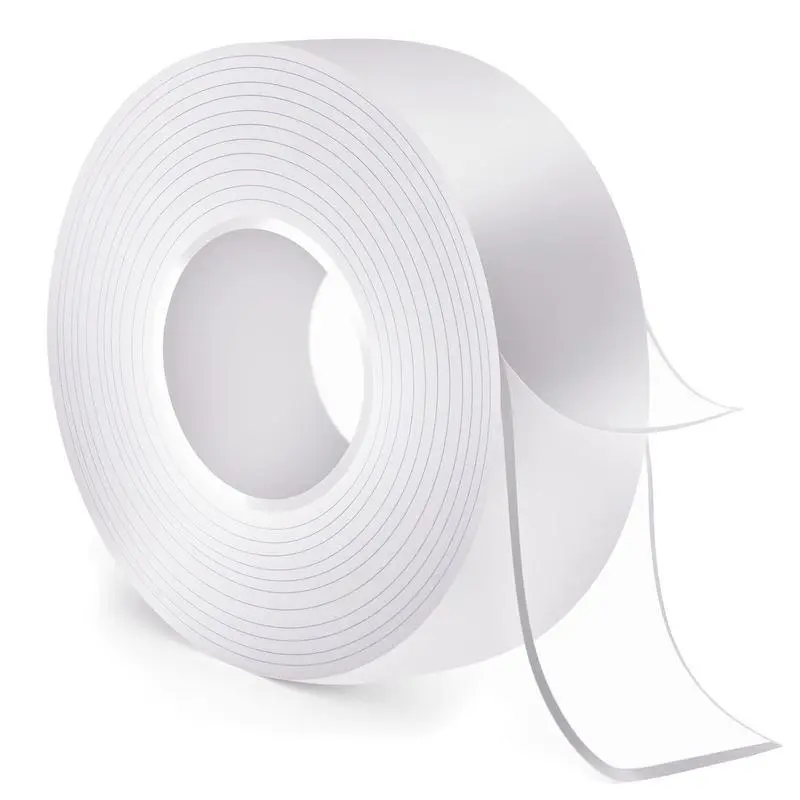 Strong Nano Double Sided Tape, Clear Reusable Washable Heat-Resistant Tape, Traceless Waterproof Adhesive Strips for Picture Hanging, Car, Kitchen & DIY Projects transparent