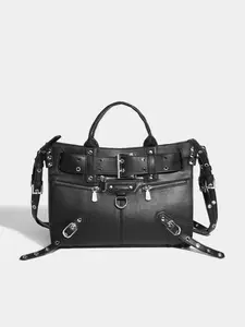 Women's Punk Style Rivet Decorated Shoulder Bag, Fashion Large Capacity Tote Bag, Casual Trendy Versatile High-quality Daily Commuting Bag, Pu Tote Satchel