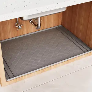 Silicone Under Sink Mat, Waterproof Under Sink Mat, Rubber Protector for Kitchen and Bathroom, Keeps Cabinets Clean, Dry, and Organized