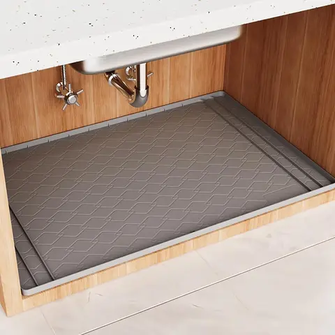 Waterproof Silicone Under Sink Mat, Rubber Protector for Kitchen and Bathroom, Home Storage, Keeps Cabinets Clean, Dry, and Organized