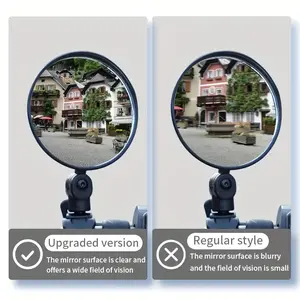 20242pcs Universal Bike/Electric Scooter Rearview Mirrors, 360 ° Rotatable Handlebar Mirror with Left-Right Adjustment & Wide-Angle Zoom Design - Ideal for Cycling and Outdoor Sports, Easy Installation to Enhance Riding Safety, Bike Mirrors for Cycling, B