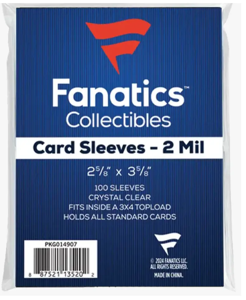 Fanatics Collectibles Soft Sleeves - 100 Count, 2 Mil, Crystal Clear