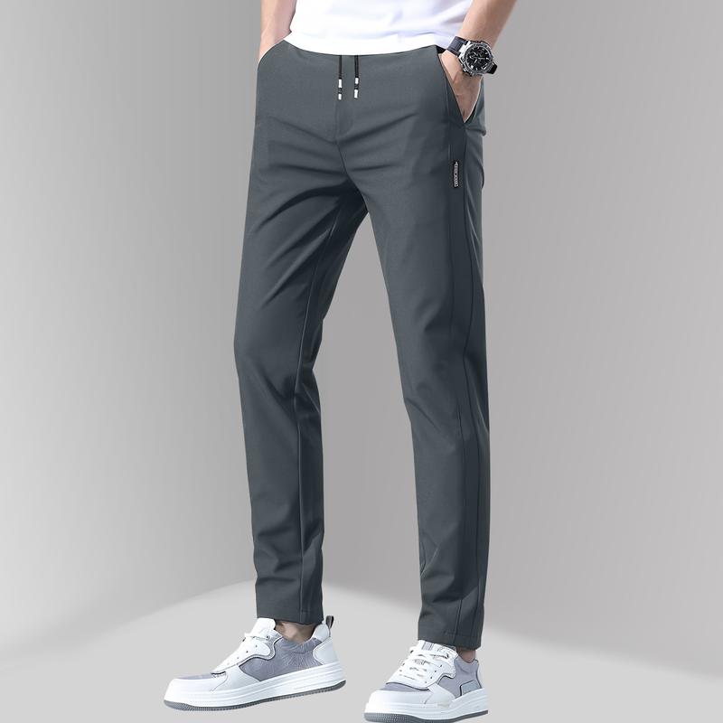 Pack of 4 Men's Lightweight Casual Pants - Quick Dry Stretch Waistband - Solid Color Straight Leg Trousers - Outdoor & Everyday Wear - Minimalist Style - Breathable Fabric - Suitable for Active Lifestyles Pack of 4 Men's Lightweight Casual Pants - Quick Dry Stretch Waistband - Solid Color Straight Leg Trousers - Outdoor & Everyday Wear - Minimalist Style - Breathable Fabric - Suitable for Active Lifestyles