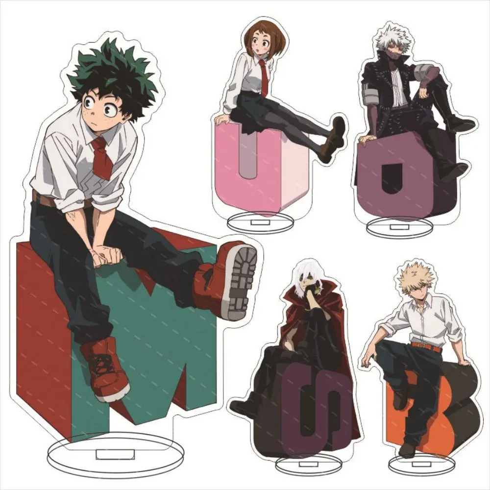 Anime My Hero School Acrylic Stand Cute Cartoon Figurine Midoriya Izuku Deku Bakugou Katsuki Model Display Desk Room Decor Fans