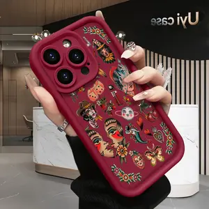 Day of the Dead Soft Case for  iPhone 16 16e 17 Air 15 14 13 12 11 Pro Max Plus X XS Shockproof Drop Protection Rugged Durable Silicone Cover