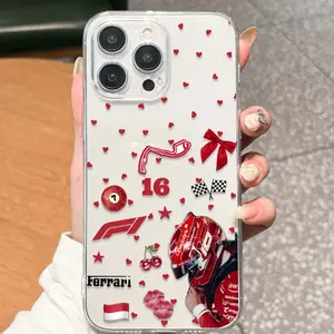 1pc Heart Racing Driver Pattern Tpu Transparent Phone Case, Compatible with Apple iPhone 11 12 13 14 15 Pro Max 16 Plus XR 17 Pro