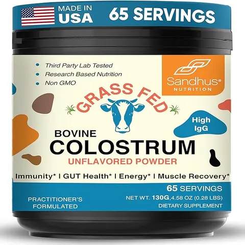 【Sandhus】Bovine Colostrum Digestive Health, Powder 0.28 LBS Edible Supplement