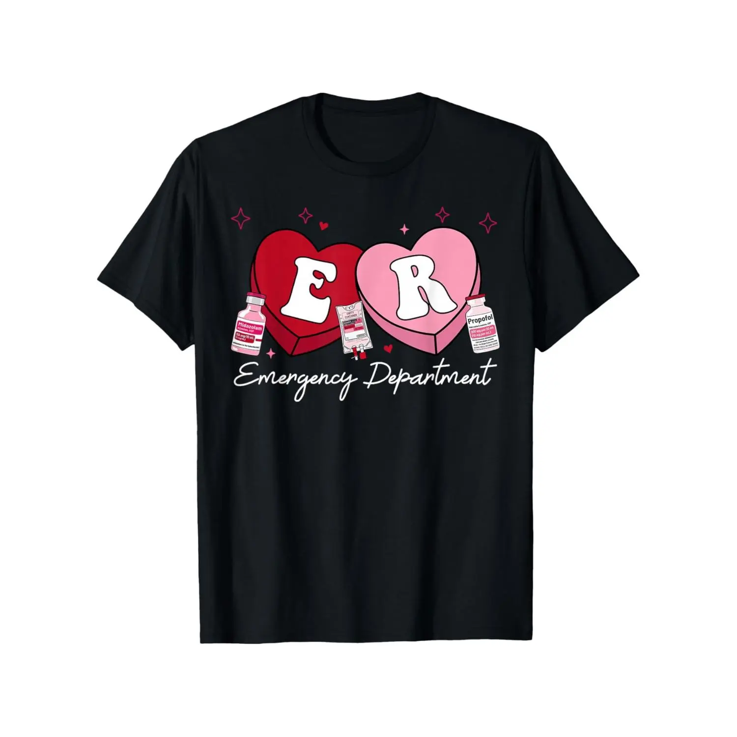 Emergency Department Candy Heart Valentine Day ER Nurse TShirt