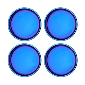 Ahimsa Stainless Steel Purposeful 9" Plates (Set of 4) for Adults, Kids, and Toddlers in Blue