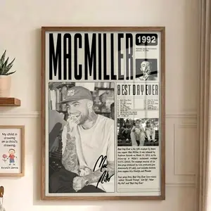 Mac Miller Best Day Ever Mountable Graphic Poster, Retro Album Wall Art, Vintage Magazine Style Music Print, Bedroom Decor, Mac Miller Fan Gift, Aesthetic Rap Decor
