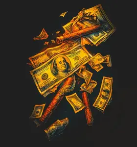 DTF Transfer Halftone Must go on Black Fabric Multi Sizes DIY Handmade Crafts Full Color Print for Tees Hats Hoodies Tote bags