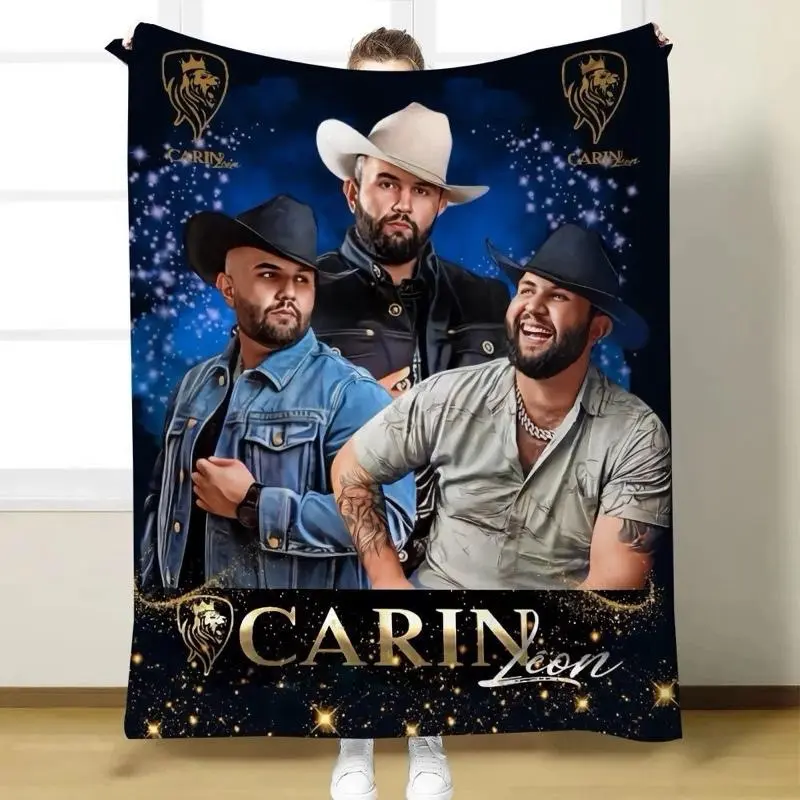 CARIN Lion Plush Throw Blanket Music Fan Edition Featuring Iconic Band Members Glittering Design Ultra Soft Microfiber Fleece 50in x 60in Twin Size Machine Washable Perfect Gift