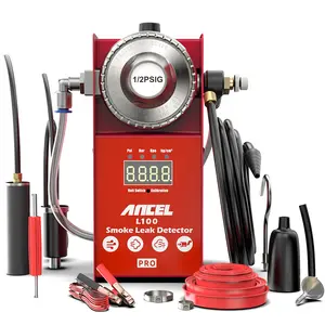 ANCEL L100 PRO Car Smoke Machine Leak Detector Built-in Air Pump, Adjustable Digital Pressure Gauge & Flow Valve, Automotive EVAP Smoke Machine for Vacuum, Fuel, Exhaust, Intake Pipes Leak Detection