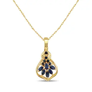 Sapphire Marquise Cluster Necklace