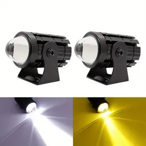 Tier's Haven 1 Set of LED Mini Spotlights for Motorcycles Featuring High And Low Yellow And White Lights, Designed for Driving, with a Switch for Off-Road Use, Without Battery