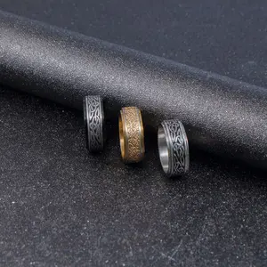 Triangle Knot Celtic Ring Stainless Steel Rotatable Ring Women's Jewelry Fashion Accessories