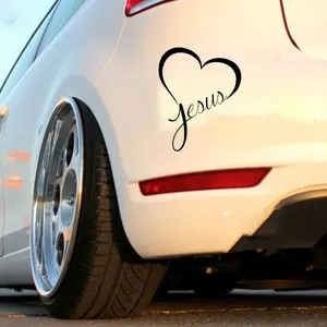 Jesus Heart Car Stickers Paper Car Exterior Accessories Windshield Decals Religious Vehicle Decoration