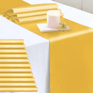 12 cs  Satin Table Runner 12 x 72 Inch Long Smooth Wedding Table Runners for Banquets, Graduations and Birthday arty Decoration
