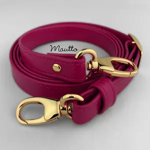 Adjustable Crossbody Leather Strap - 3/4 inch (19mm) Wide - Choose Gold-tone Connector Style - Colorful & Exotic Colors Collection