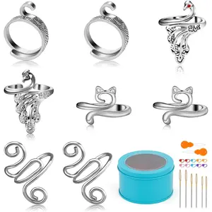 8 count Crochet Ring, Adjustable Crochet Ring for Finger, Tension Rings  Yarn Guide Yarn Knitting Thimble,  Knitting Crocheting Accessories for Mother Grandma