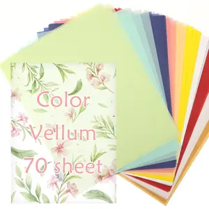 70 Pcs Colored Vellum Translucent Paper 8.5 x 11 inches Tracing Vellum Paper for Greeting Card Invitation Overlays Sketching Crafting Scrapbooking Journaling Lanterns Making