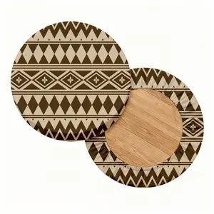 2/4/6/8PCS geometric pattern digital printing pattern universal elastic round stool cover for all seasons, elastic, suitable for bar chair covers, outdoor chairs, small round cushion covers, restaurants, cafes, etc