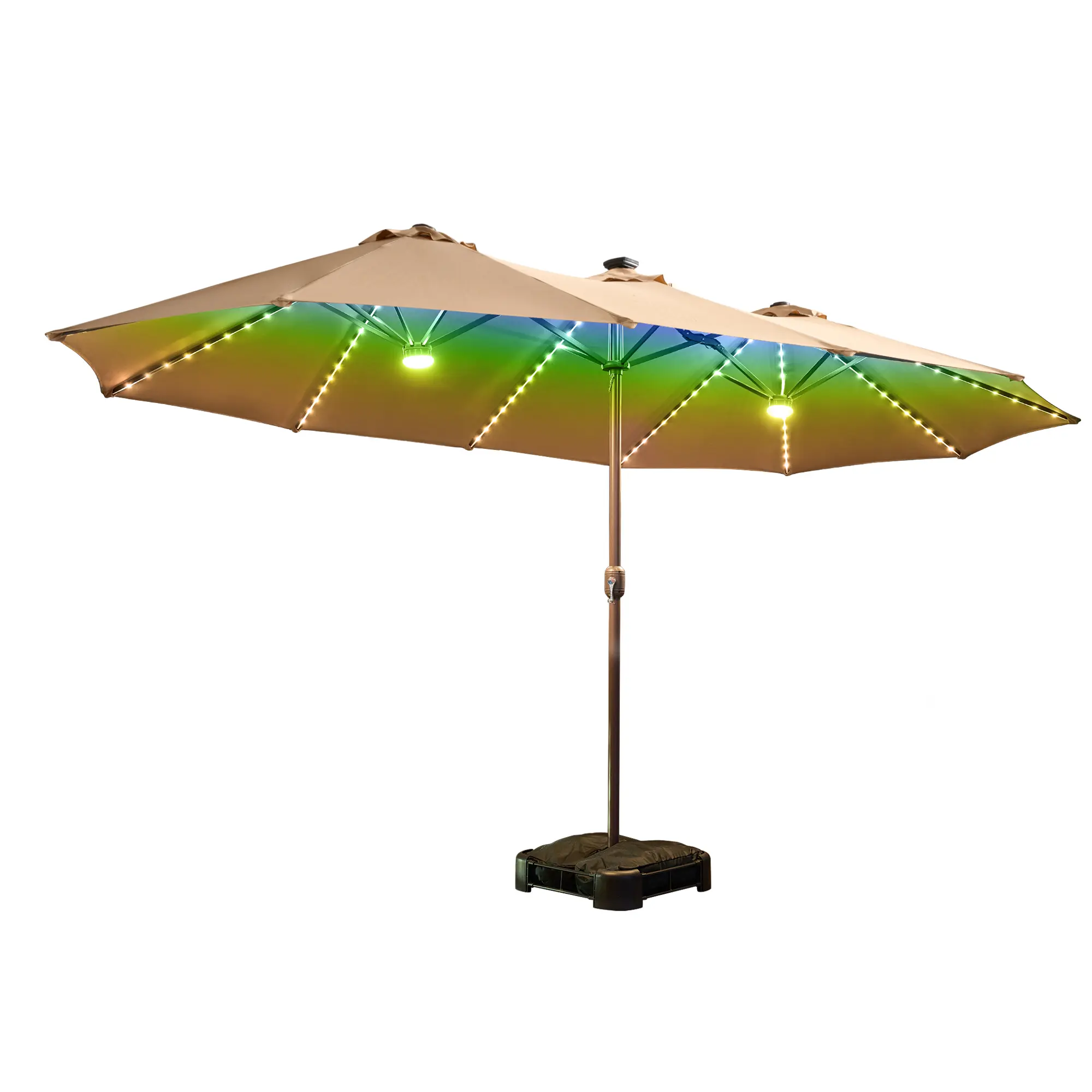 Khaki With Solar Colored Lights
