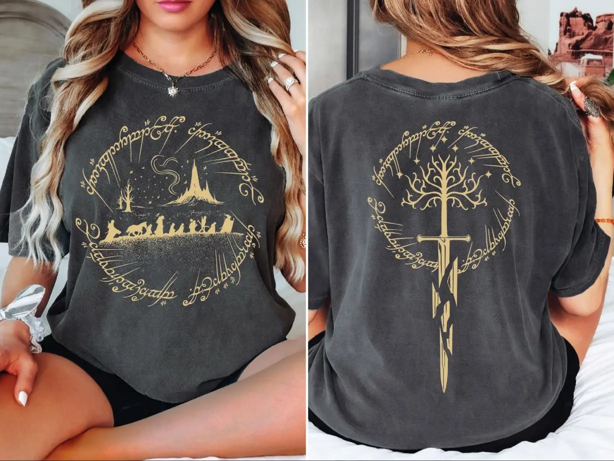 2 Side Comfort Colors Fantasy Book Lover Shirt – LOTR Fan Tee,  Bookworm Gift, Full Size Range, Perfect Fit for Everyone, Timeless Appeal, Simple and Clean