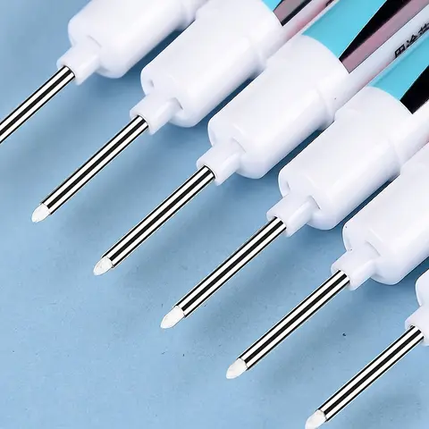 10pcs White marker pen, long tip, thin head marker pen, extended punching pen, dark surface, deep hole marking, Dual Tip Pens, Double Ended Markers