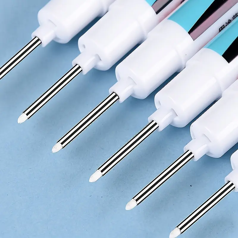 10pcs White marker pen, long tip, thin head marker pen, extended punching pen, dark surface, deep hole marking, Dual Tip Pens, Double Ended Markers
