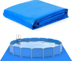 12x12Ft Waterproof Square Swimming Pool Ground Cloth, Heavy Duty Pool Liner Pad Protector Mat Tarp for Above Ground Swimming Pools