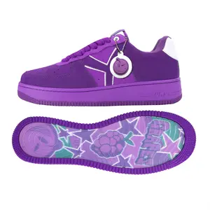 YUMS Grapes Sneakers - Purple Suede Leather Casual Streetwear Style Shoes Comfort Footwear Boy Classic