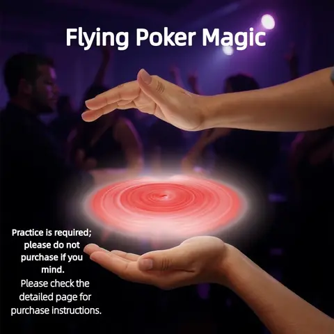 Flying Poker Magic Illusion Toy Magic Kit - Easy to Learn Beginner-Friendly Prop for Floating Spin Show, Fly Hand to Hand, Party & Stage Shows, Memorial Day Gifts