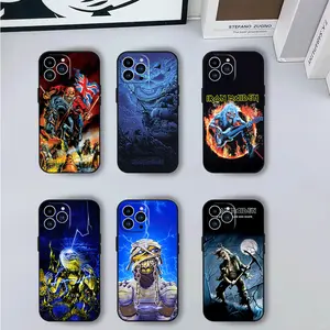 Band I-Iron M-Maiden Phone Case for iPhone 12 11 13 14 15 16 Max Pro Plus Black Soft Silicone Cover