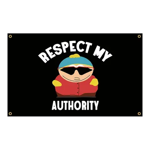 Respect My Authority Flag, 3x5 Feet Polyester Banner, Fun Meme Flag with Four Eyelets, University Dorm & Home Bedroom Wall Decor, Indoor Wall Decoration, Home Decor Items