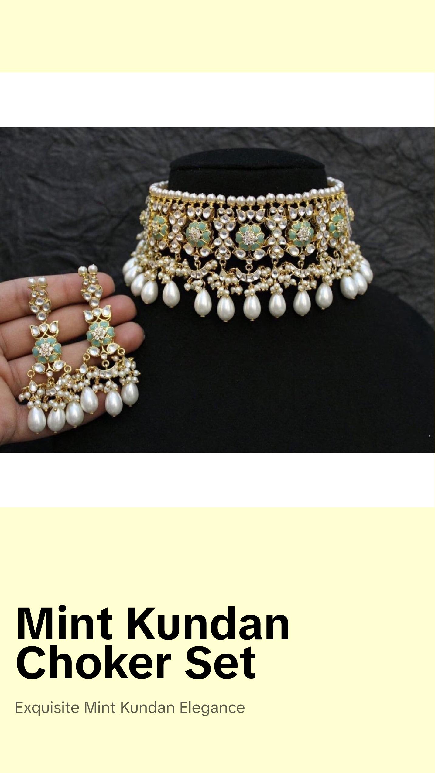 Mint Kundan Choker